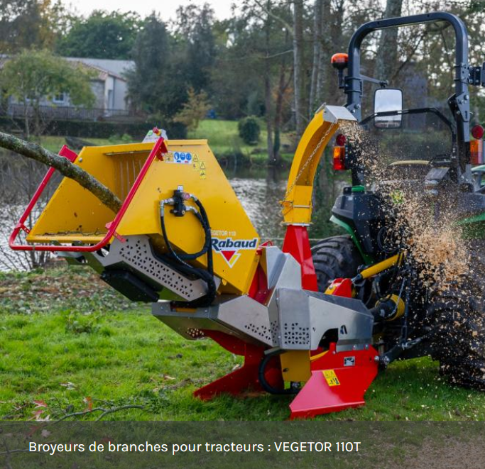 Broyeur de branches pour tracteurs Vegetor 110T Rabaud distribué par Agrijoub
